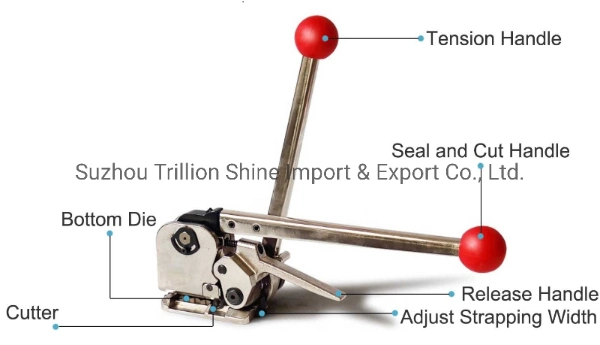 Manual Buckleless Combination Steel Strapping Tool/Free Buckle Steel Strip Tool